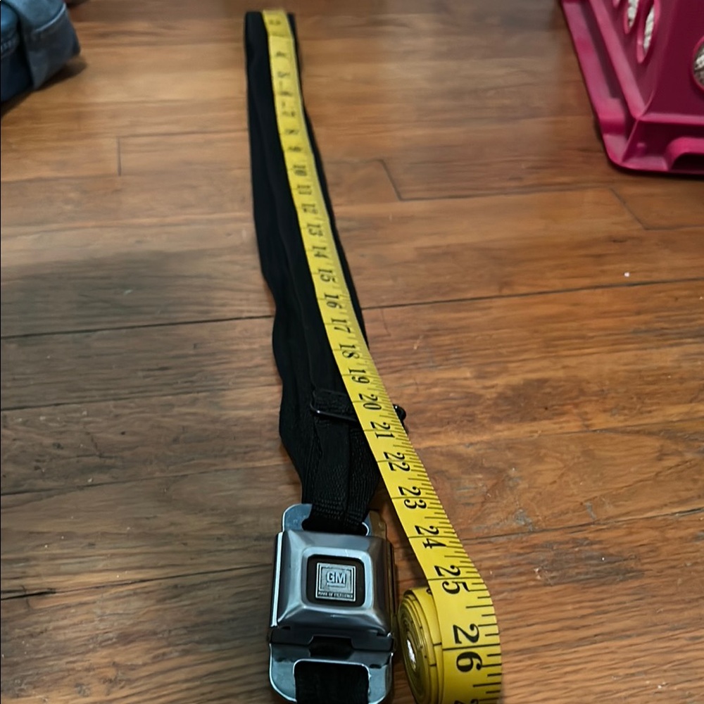 Vintage nylon Black GM Seatbelt Belt with Silver Buckle - Picture 2 of 4